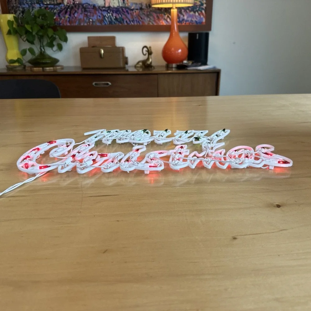 LAMPHOME Merry Christmas Light Up SIGN 50 LED‎ Red & Green Lights Holiday Decor